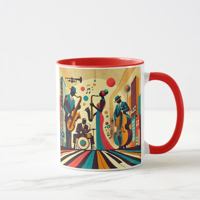 Taza Cuarteto de la Edad de Jazz de Mid Century (Derecha)