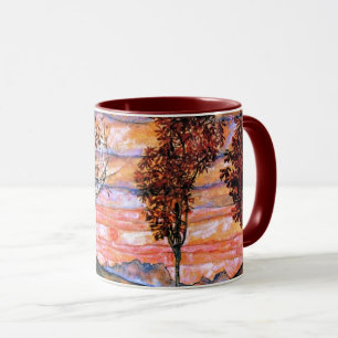 Taza Cuatro árboles, arte de Egon Schiele,