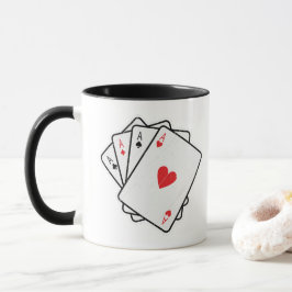 Taza Cuatro Ases: Las 4 Tarjetas Ace Lucky