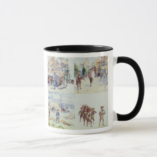 Taza Cuatro escenas de la guerra Boer, de un