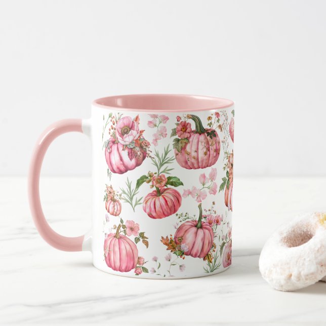 Taza Cubierta acuática de la calabaza rosa caprichosa (Con donut)