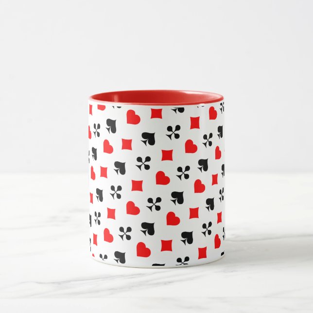 Taza Cubierta de tarjetas Póquer o Diversión de Jugar c (Centro)
