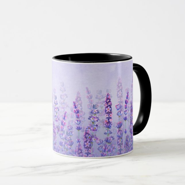 Taza Cubierta estética de lavanda púrpura (Anverso derecho)