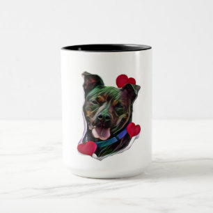 Taza Cubo Brindle Pop Art Pit Bull Staffordshire Love