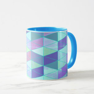 Taza Cubos en triángulos patrón geométrico
