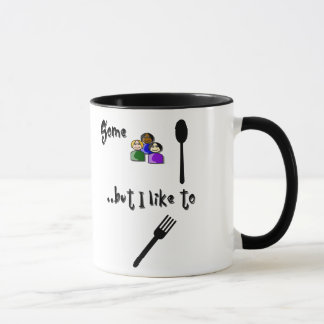 Taza ¿Cucharéele? ¡Bifurcación usted!