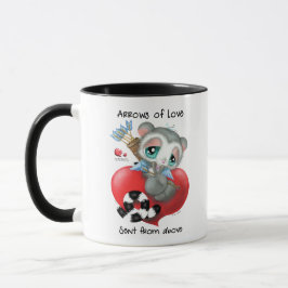 Taza Cuddly lemur holding love arrows - sip of love 