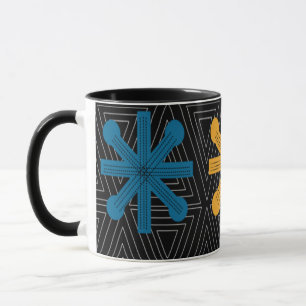 Taza Cuello Starburst Moderno De Mediados Del Siglo