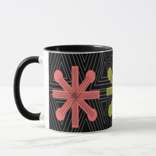 Taza Cuello Starburst Moderno De Mediados Del Siglo
