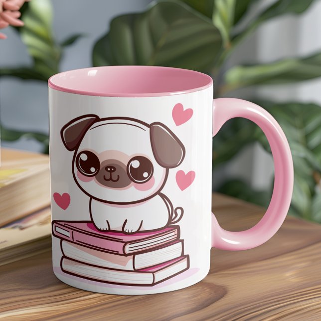 Taza Cuentos Y Caras Me Hacen El Día - Fotografía De Pe (This cozy and creative design is perfect for anyone who loves their pets as much as their books.)