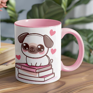 Taza Cuentos Y Caras Me Hacen El Día - Perro Y Libros