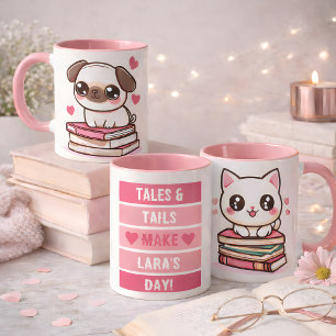 Taza Cuentos y velas hacen mi día - Libros de gatos y p