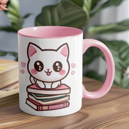 Taza Cuentos y velas hacen mi día - Libros de gatos y p