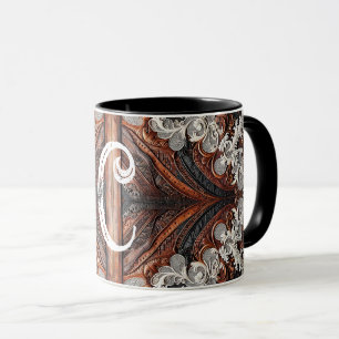Taza Cuero de varios colores y encaje elegante rústico