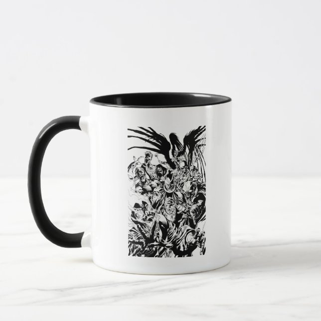 Taza Cuerpo de Linternas Negras - Negro y Blanco (Izquierda)