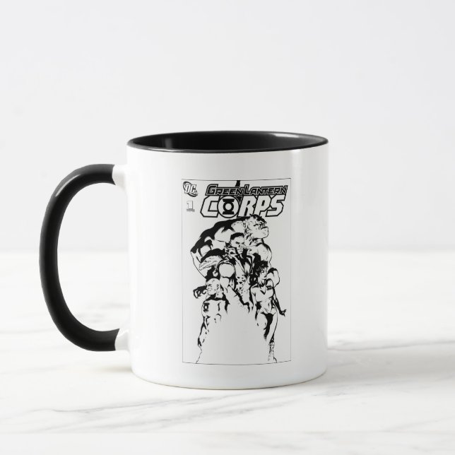 Taza Cuerpos de linternas verdes, negros y blancos (Izquierda)