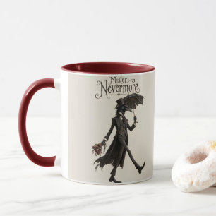 Taza Cuervo con un paraguas negro