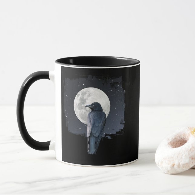 Taza Cuervo de Bosque Luna Fría (Con donut)