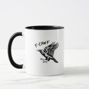 Taza Cuervo Divertido F-Caw-F Esencial Mínimo Limpio
