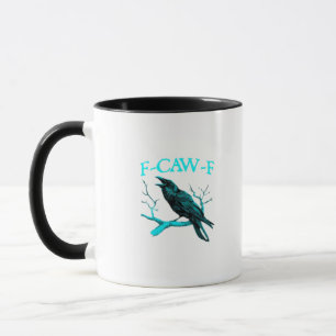 Taza Cuervo F-Caw-F Pájaro Divertido Retro