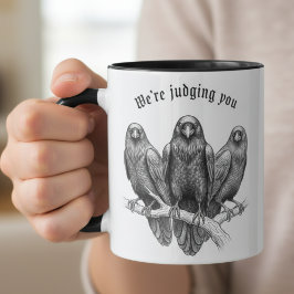 Taza Cuervos juzgando academia oscura gótica