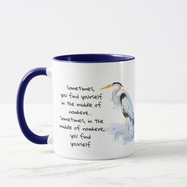 Taza Cuestión Inspiradora de la Gran Garza Azul (Izquierda)