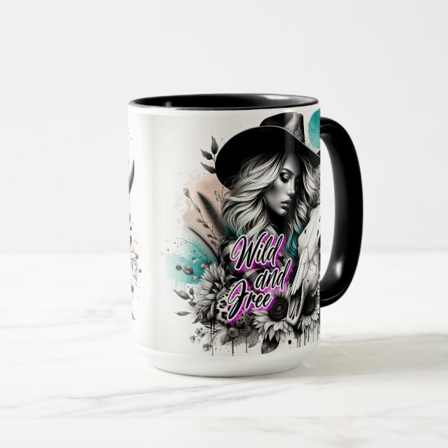 Taza Cuidada Cowgirl Occidental (Anverso derecho)