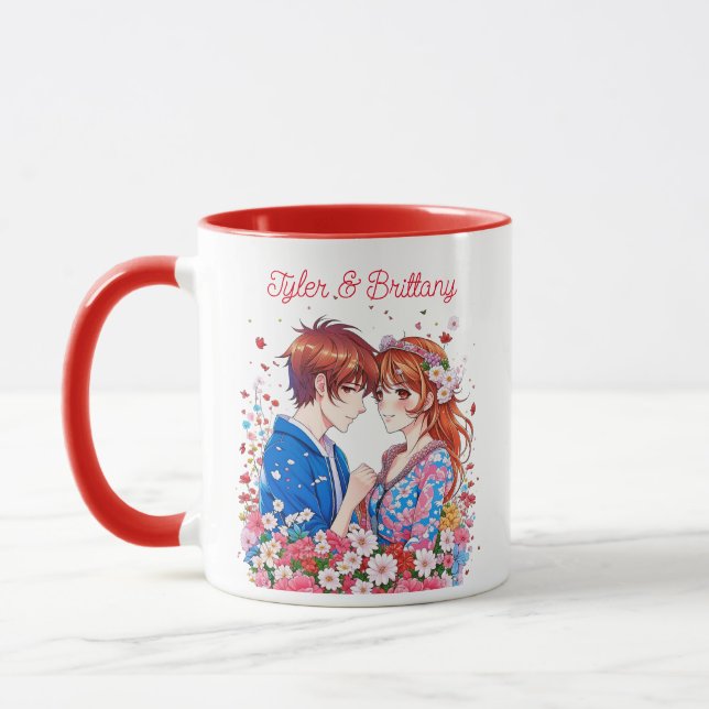 Taza Cuidada de parejas de anime personalizada (Izquierda)