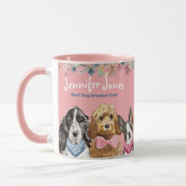 Taza Cuidada Floral Rosa Mejor Perro Groomer Mug