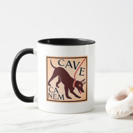 Taza Cuidado con el perro "Cave Canem" imagen grecorrom