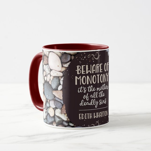Taza Cuidado con Monotonía (Anverso izquierdo)