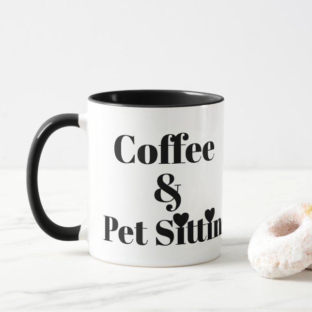 Taza Cuidado de mascotas y café (Con donut)