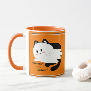 Taza Cuidado fantasma negro gato boo de Halloween