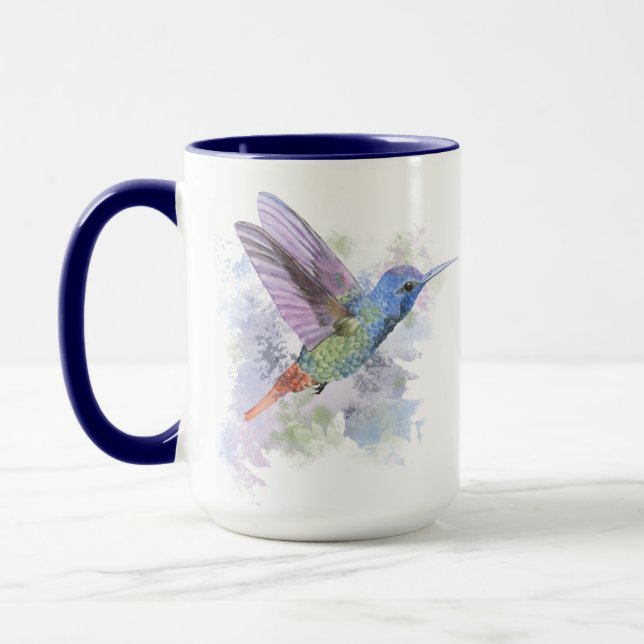 Taza Cuidado Hummingbird Bird Watercolor Art (Izquierda)