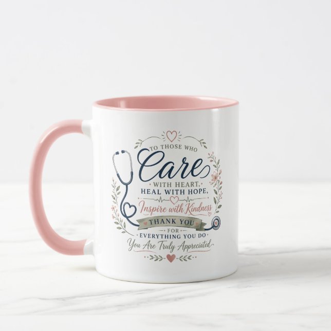 Taza Cuidado Personalizado Con Agradecimiento De Corazó (Izquierda)