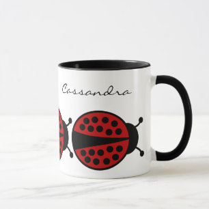 Taza Cuidados ladybugs con tu nombre