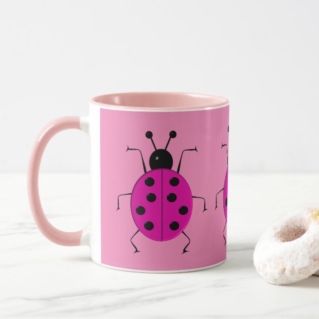 Taza Cuidados y coloridos ladybugs, encanto de la suert (Con donut)