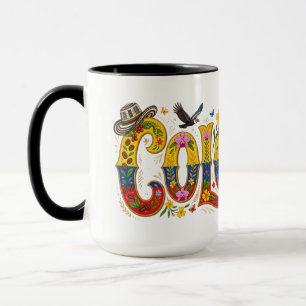 Taza Cultura Tropical Vibrante Patrimonio de Colombia,
