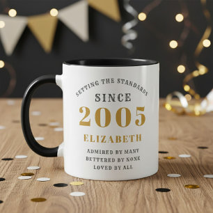 Taza Cumpleaños 21 2005 Agregar nombre elegante