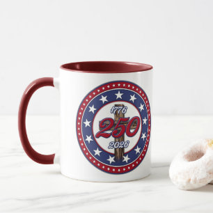 Taza Cumpleaños 250 de América 1776-2026 Cruz Áspera