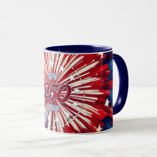 Taza Cumpleaños 250 de América 1776-2026 Fuegos Artific