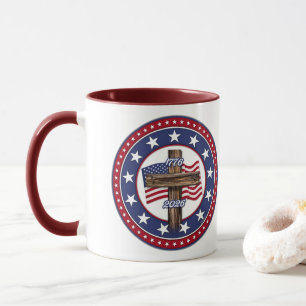 Taza Cumpleaños 250 de América con Cruz Áspera