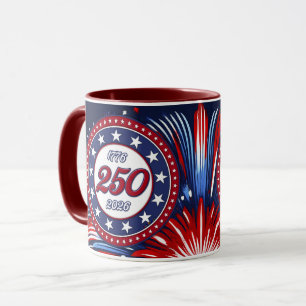 Taza Cumpleaños 250 de América Gráficos Fuegos Artifici