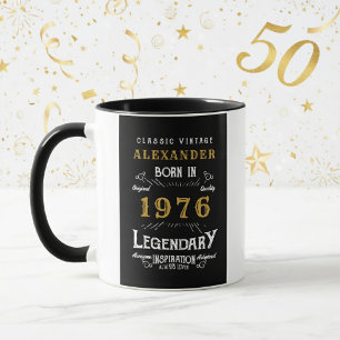 Taza Cumpleaños 50 Personalizado Nacido en 1976 Vintage