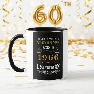 Taza Cumpleaños 60 Personalizado Nacido en 1966 Vintage