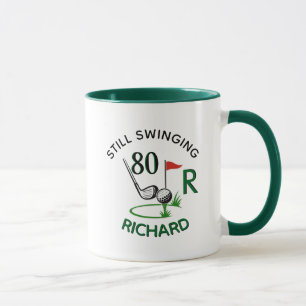Taza Cumpleaños 80 (cualquier edad) Nombre Monograma Ho