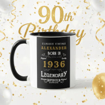 Cumpleaños 90 personalizado Nacido en 1936 Vintage