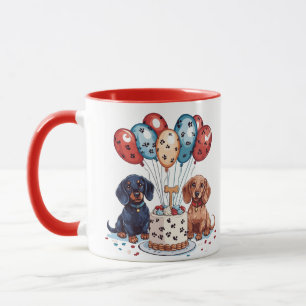 Taza Cumpleaños Dachshund Dogs