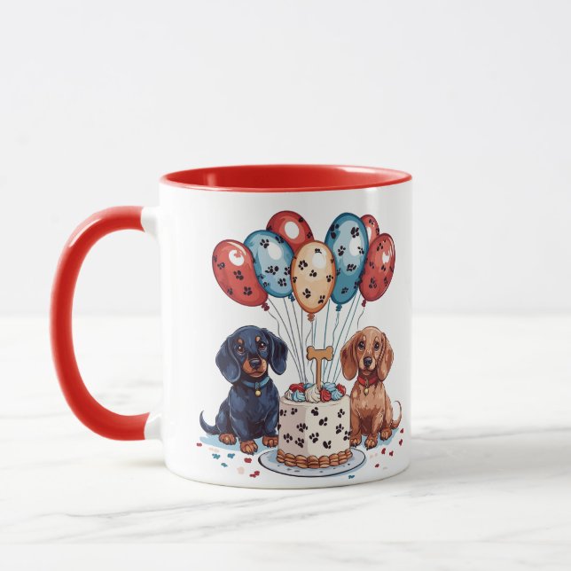 Taza Cumpleaños Dachshund Dogs (Izquierda)