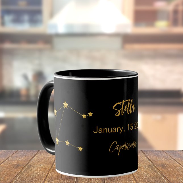 Taza cumpleaños de constelación de estrellas de Caprico (Subido por el creador)